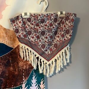 Shein Strapless Tassel Top